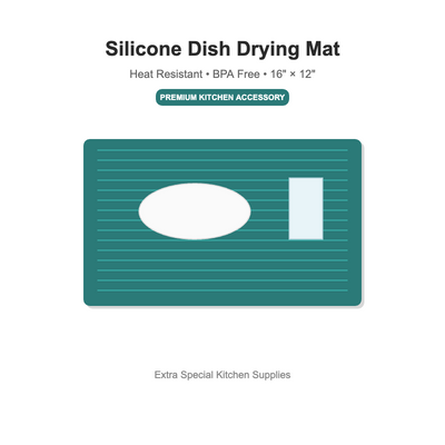Silicone Dish Drying Mat – Heat Resistant Kitchen Counter Pad for Dishes, Pots & Pans